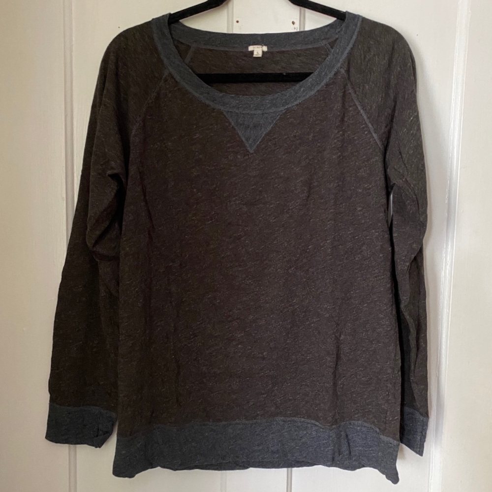 Dark Gray/Charcoal and Blue Crewneck